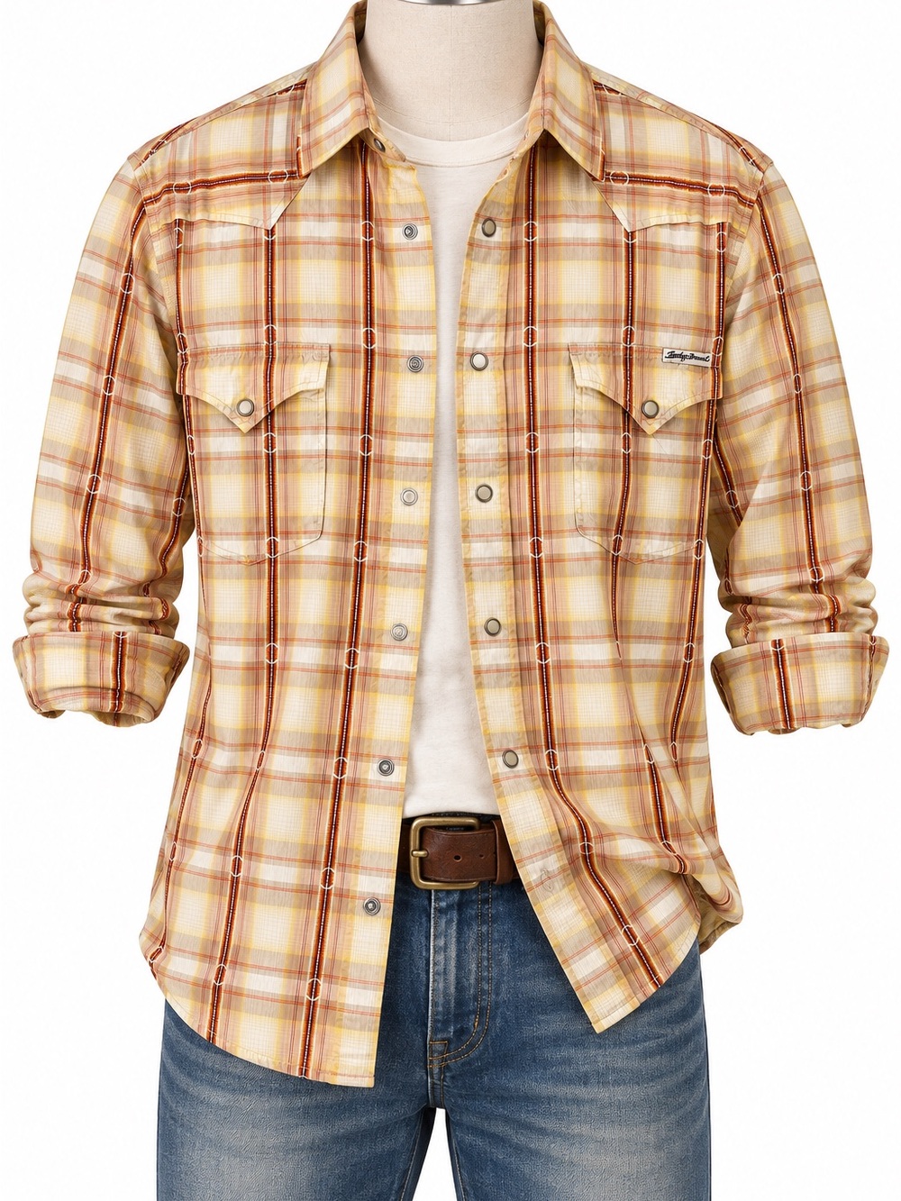Vintage Lucky Brand Sportswear Western Plaid Snap Shirt – Men’s Medium